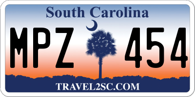 SC license plate MPZ454
