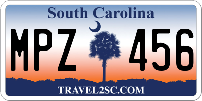 SC license plate MPZ456