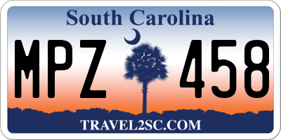 SC license plate MPZ458