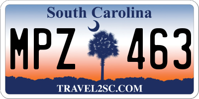 SC license plate MPZ463