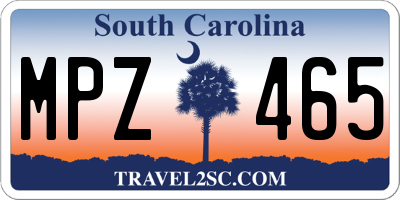 SC license plate MPZ465