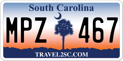 SC license plate MPZ467