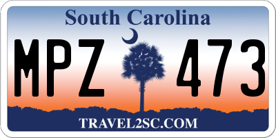 SC license plate MPZ473
