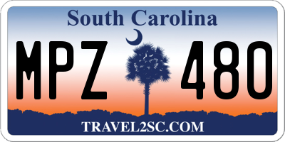SC license plate MPZ480