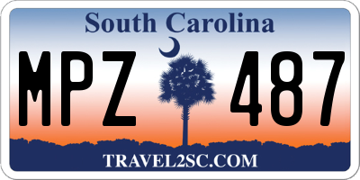 SC license plate MPZ487
