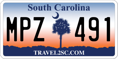 SC license plate MPZ491