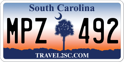 SC license plate MPZ492
