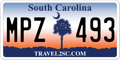 SC license plate MPZ493