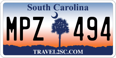 SC license plate MPZ494