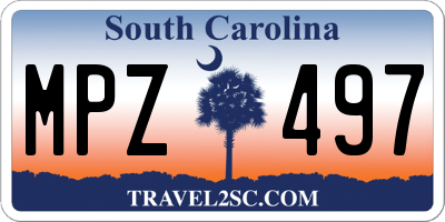 SC license plate MPZ497