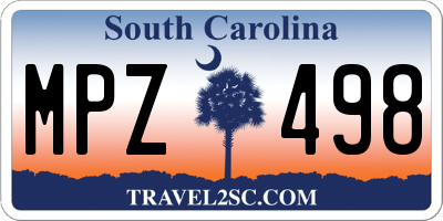 SC license plate MPZ498