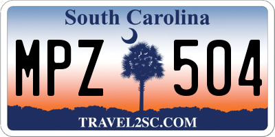 SC license plate MPZ504