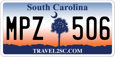 SC license plate MPZ506
