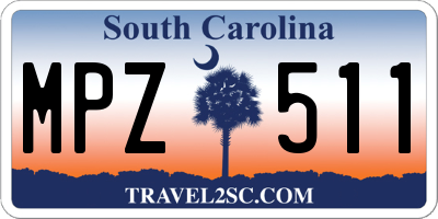 SC license plate MPZ511