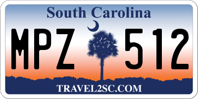 SC license plate MPZ512