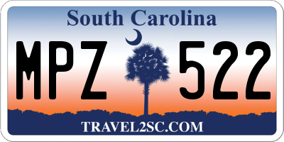 SC license plate MPZ522