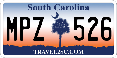 SC license plate MPZ526