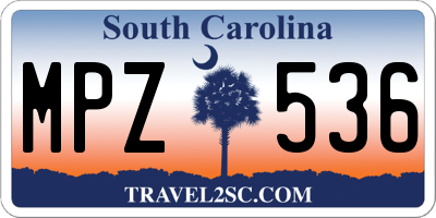 SC license plate MPZ536