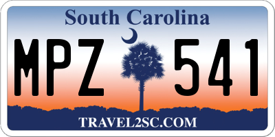 SC license plate MPZ541