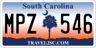 SC license plate MPZ546