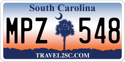 SC license plate MPZ548
