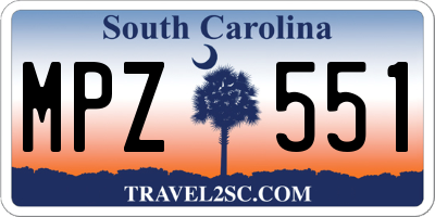 SC license plate MPZ551