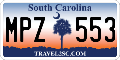 SC license plate MPZ553