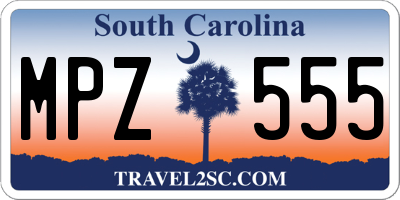 SC license plate MPZ555