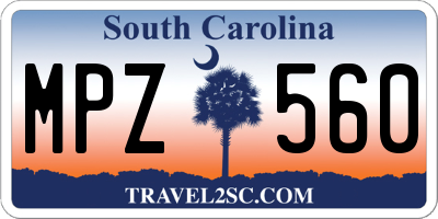 SC license plate MPZ560