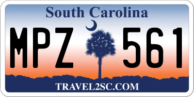 SC license plate MPZ561