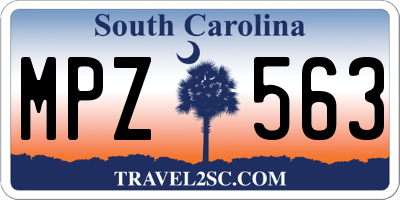 SC license plate MPZ563