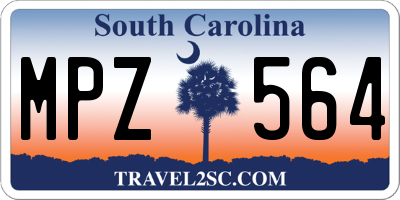 SC license plate MPZ564