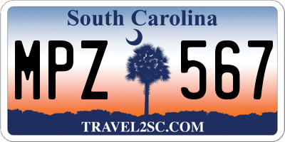 SC license plate MPZ567