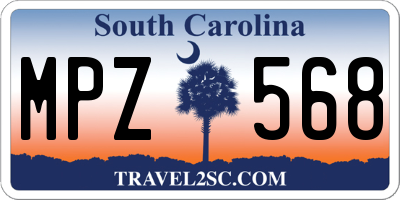 SC license plate MPZ568