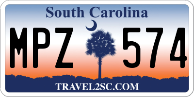 SC license plate MPZ574