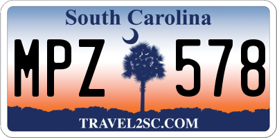SC license plate MPZ578