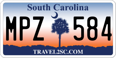 SC license plate MPZ584