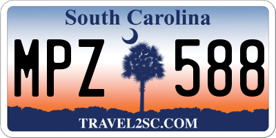 SC license plate MPZ588