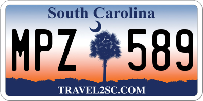 SC license plate MPZ589