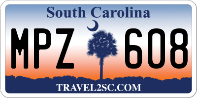 SC license plate MPZ608