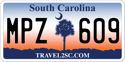 SC license plate MPZ609