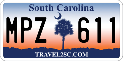 SC license plate MPZ611
