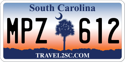 SC license plate MPZ612
