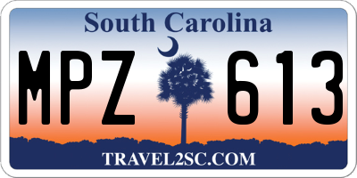 SC license plate MPZ613