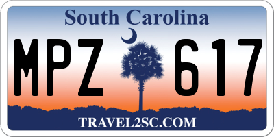SC license plate MPZ617