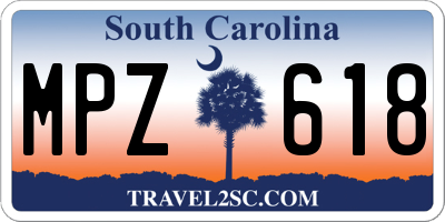SC license plate MPZ618