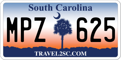 SC license plate MPZ625