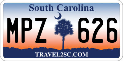 SC license plate MPZ626