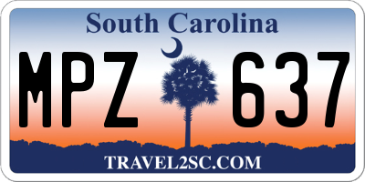 SC license plate MPZ637