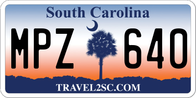 SC license plate MPZ640